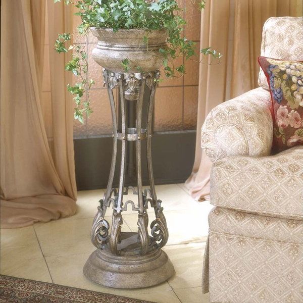 Trendy Red Barrel Studio® Funke Round Pedestal Stone Plant Stand & Reviews (View 3 of 15)