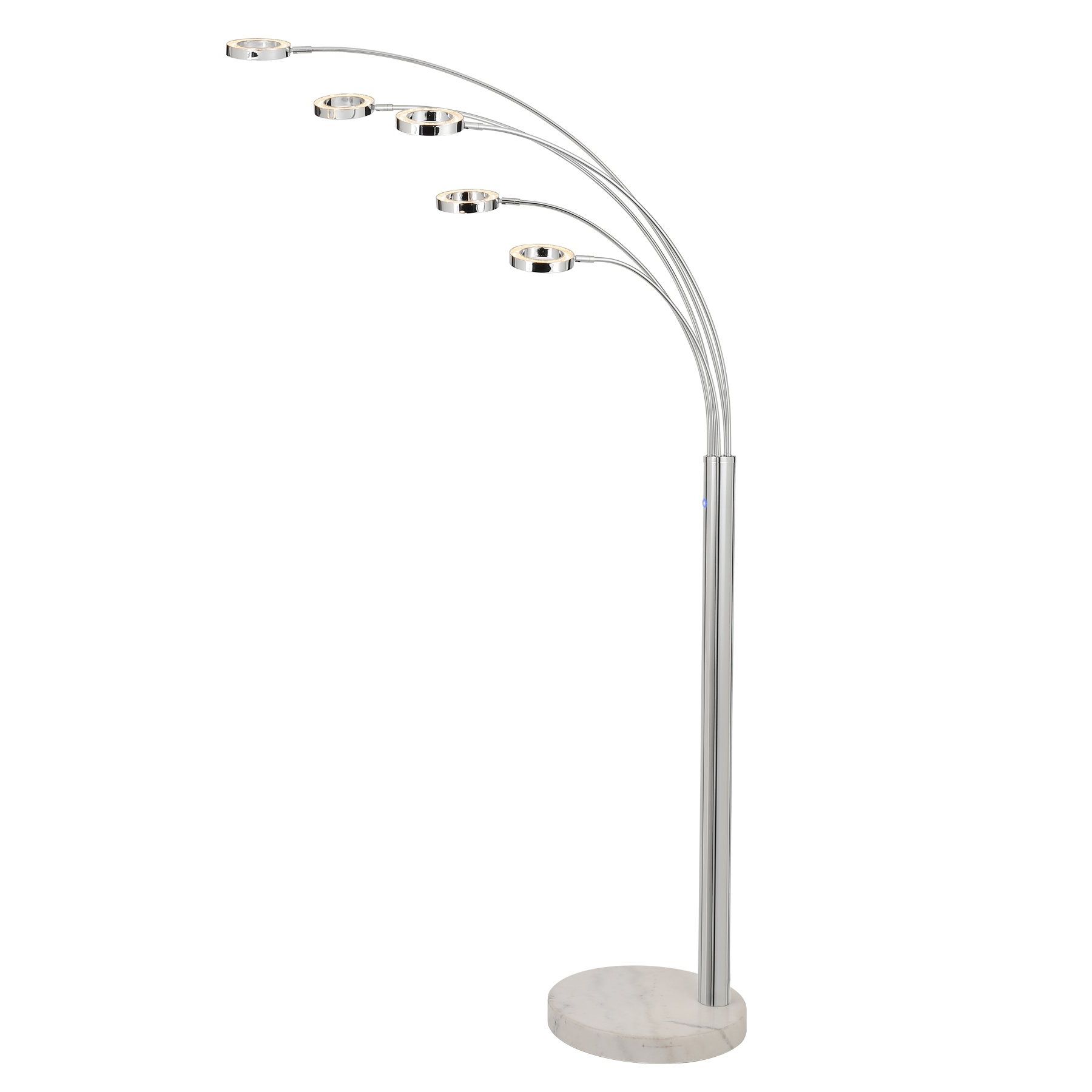 Vonluce Bright Led Floor Lamp With 5 Lights, Modern Dimmable Task Standing  Light Fixture With Stable Marble Base For Living Room Office, Contemporary  Touch Arch Pole Lamp With Five Adjustable Heads Pertaining To Most Recent 5 Light Standing Lamps (View 6 of 15)