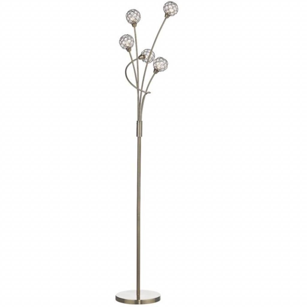 Well Known 5 Light Standing Lamps Inside 5 Light Beaded Ball Floor Lamp – Polished Chrome – Lightbox (View 15 of 15)