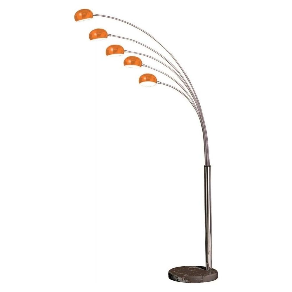 Well Known Buy 5 Light Metal And Orange Arched Floor Lamp From Fusion Living Regarding Orange Standing Lamps (View 9 of 15)