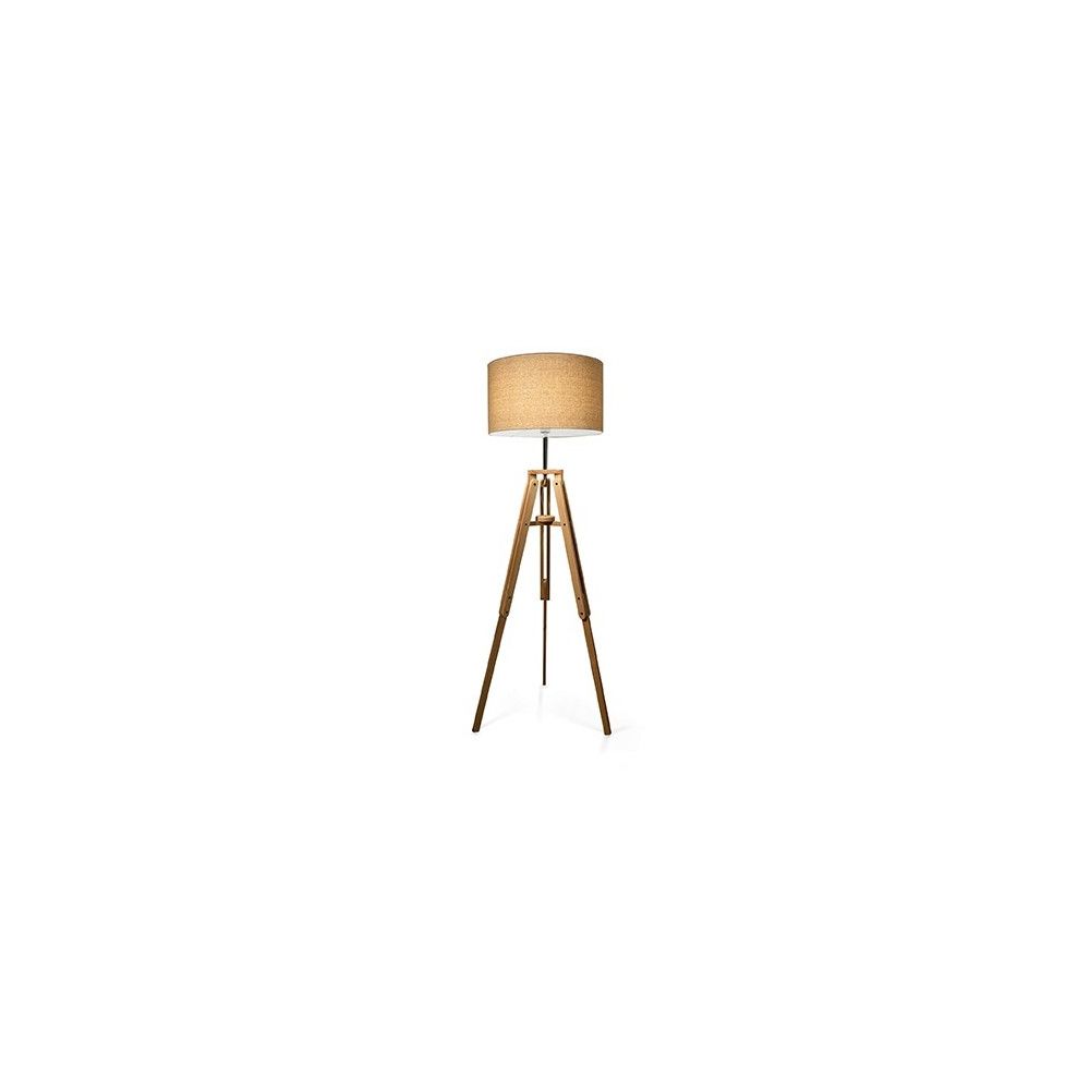 Well Known Fabric Standing Lamps Within Klimt Floor Lamp In Natural Wood And Pvc And Fabric Lampshade (View 12 of 15)
