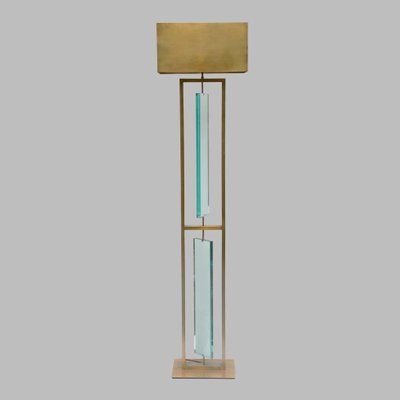 Well Known Fontana Arte Style Brass And Clear Glass Floor Lamps, Set Of 2 In Vendita  Su Pamono Regarding Clear Glass Standing Lamps (View 12 of 15)