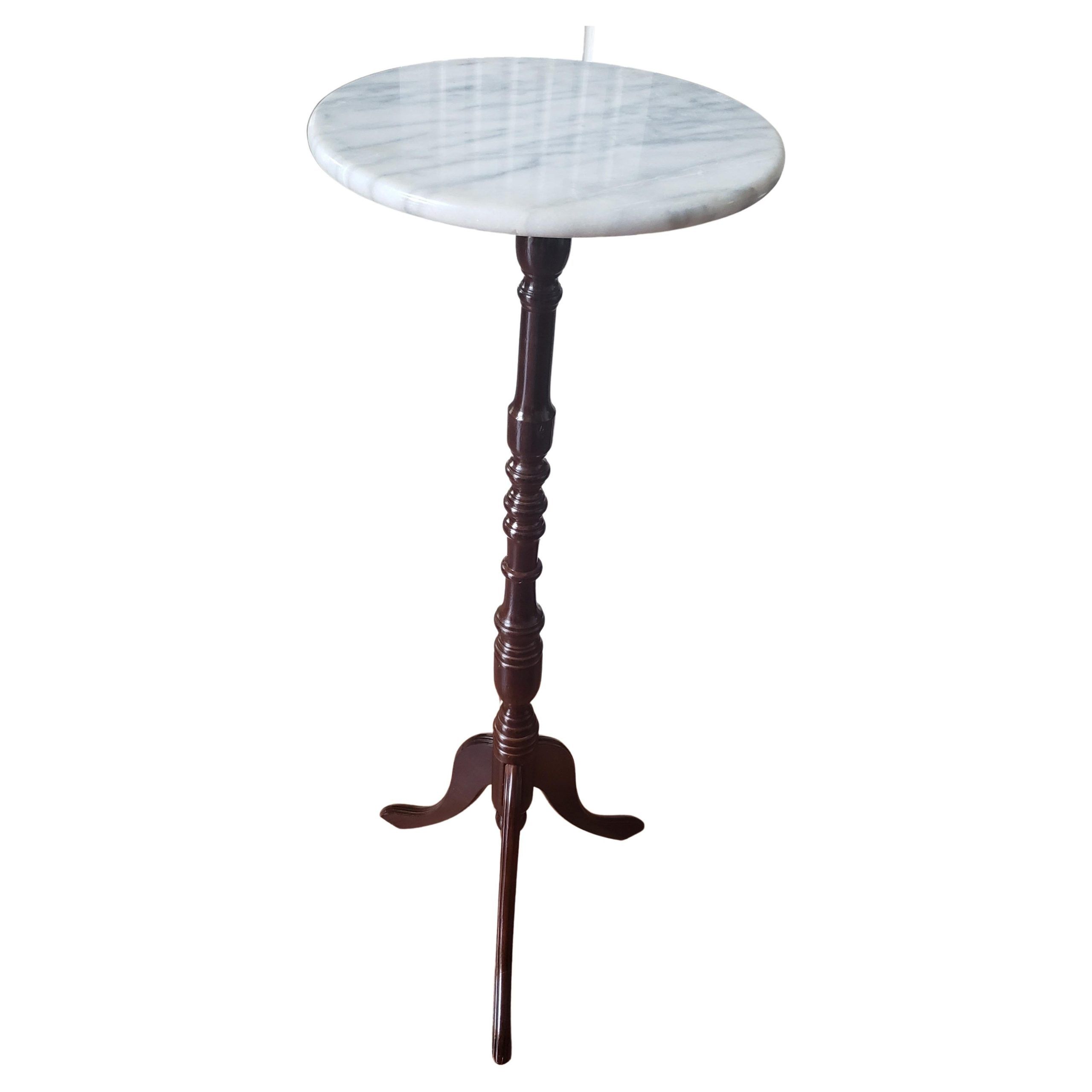 Well Known Marble Plant Stands Regarding Pedestal Mahogany Plant Stand With Marble Top At 1stdibs (View 7 of 15)