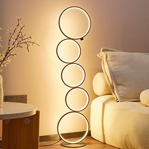 Well Known Nuür Modern Floor Lamp, Ring Standing Lamp, Dimmable, Metallic Feel,  Artistic Trendy Design, Energy Saving, Touch Switch, Ideal For Home,  Office, Eco Friendly – – Amazon Within Modern Standing Lamps (View 7 of 15)