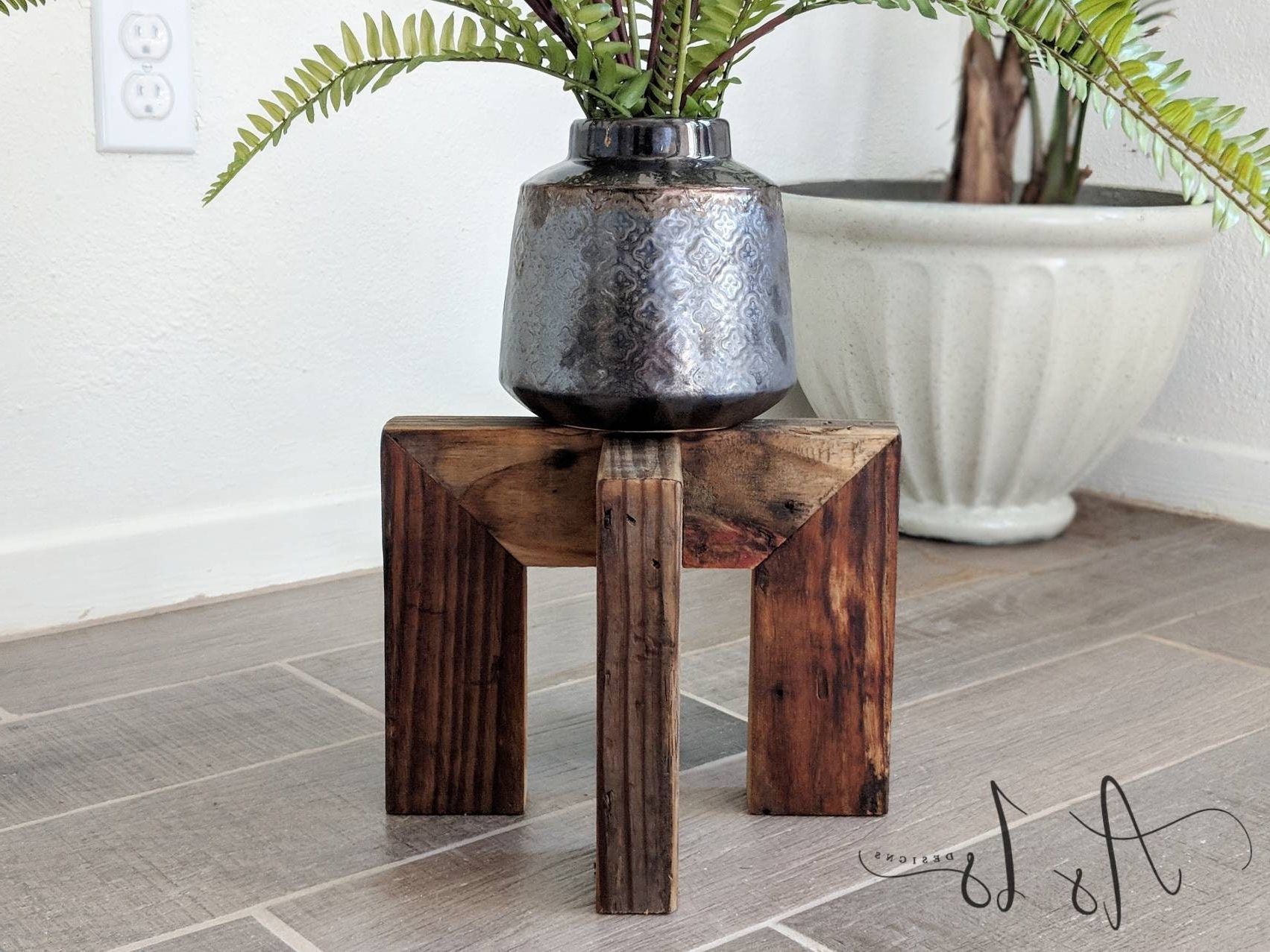 Well Known Wood Plant Stand Pot Holder Table Indoor Bohemian Decor – Etsy Throughout Wood Plant Stands (View 11 of 15)