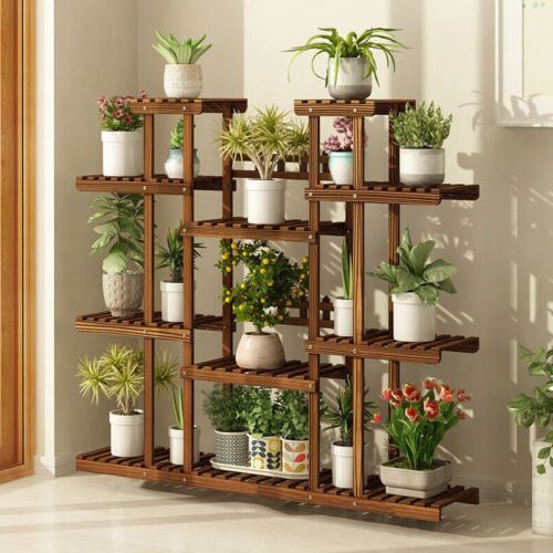 Well Known X Large Wooden Plant Stand Indoor Outdoor Patio Garden Planter Flower Pot  Shelf (View 13 of 15)