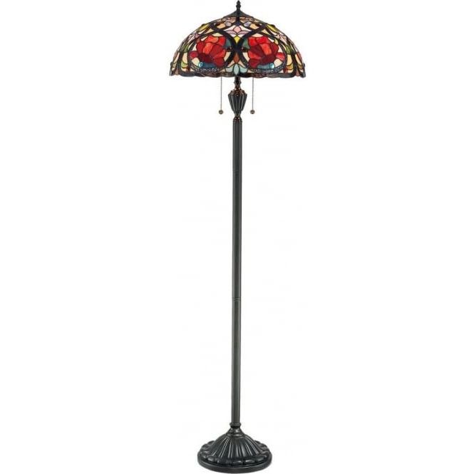 Well Liked 2 Light Standing Lamps Regarding Elstead Lighting Qz/larissa/fl Quoizel Larissa 2 Light Floor Lamp In  Vintage Bronze Finish And Tiffany Glass Shade  Éclairage Intérieur  Decastlegate Lights Uk (View 15 of 15)