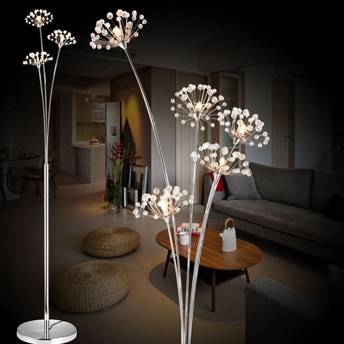 Well Liked New Modern Crystal Floor Lamp For Living Room Flower Decorative Led Steel Standing  Lamps Bedroom Classic Lightitaly Designer – Floor Lamps – Aliexpress Intended For Flower Standing Lamps (View 9 of 15)