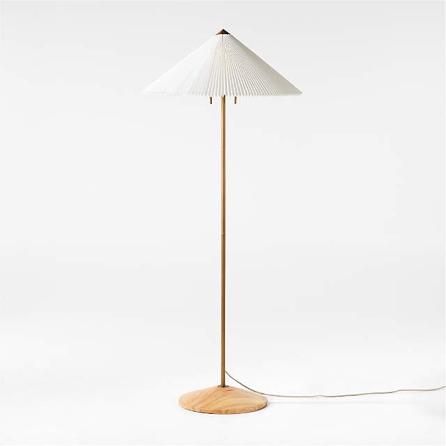 White Shade Standing Lamps Pertaining To Widely Used Flores Floor Lamp With Fluted Shade + Reviews (View 15 of 15)