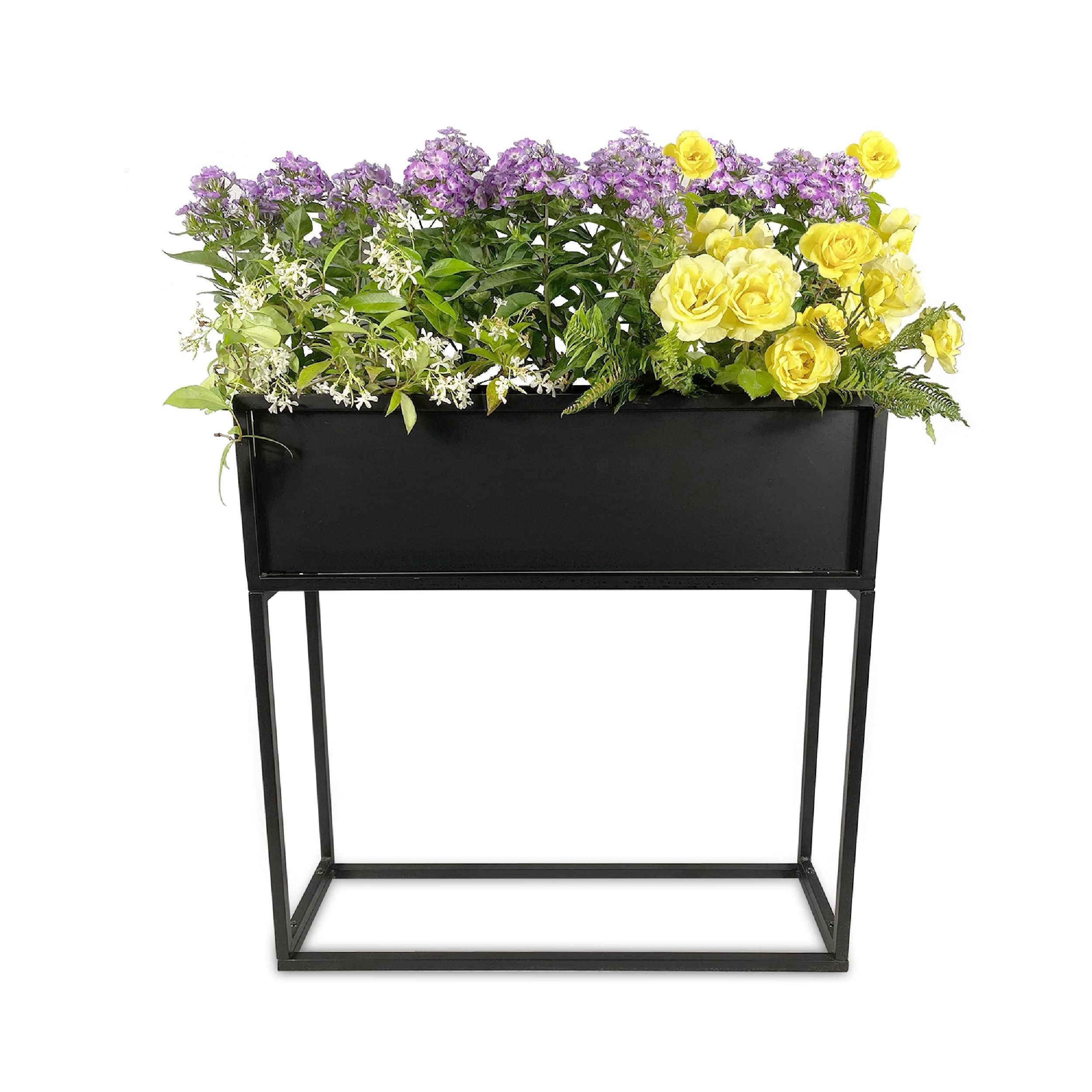 Widely Used Amazon : Cocoyard Modern Elevated Metal Rectangular Planter Box –  Planters For Outdoor Plants – Made Durable And Resilient Metal – Indoor  Outdoor Plant Stand – Ideal For Garden Decor, Backyard And With Rectangular Plant Stands (View 5 of 15)
