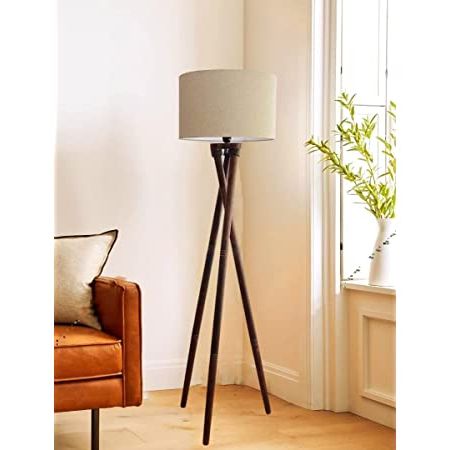 Widely Used B.s Blue Stone™ Antique Italian Wood Floor Tripod Lamp 50 Inch Brown Shade  : Amazon (View 11 of 15)