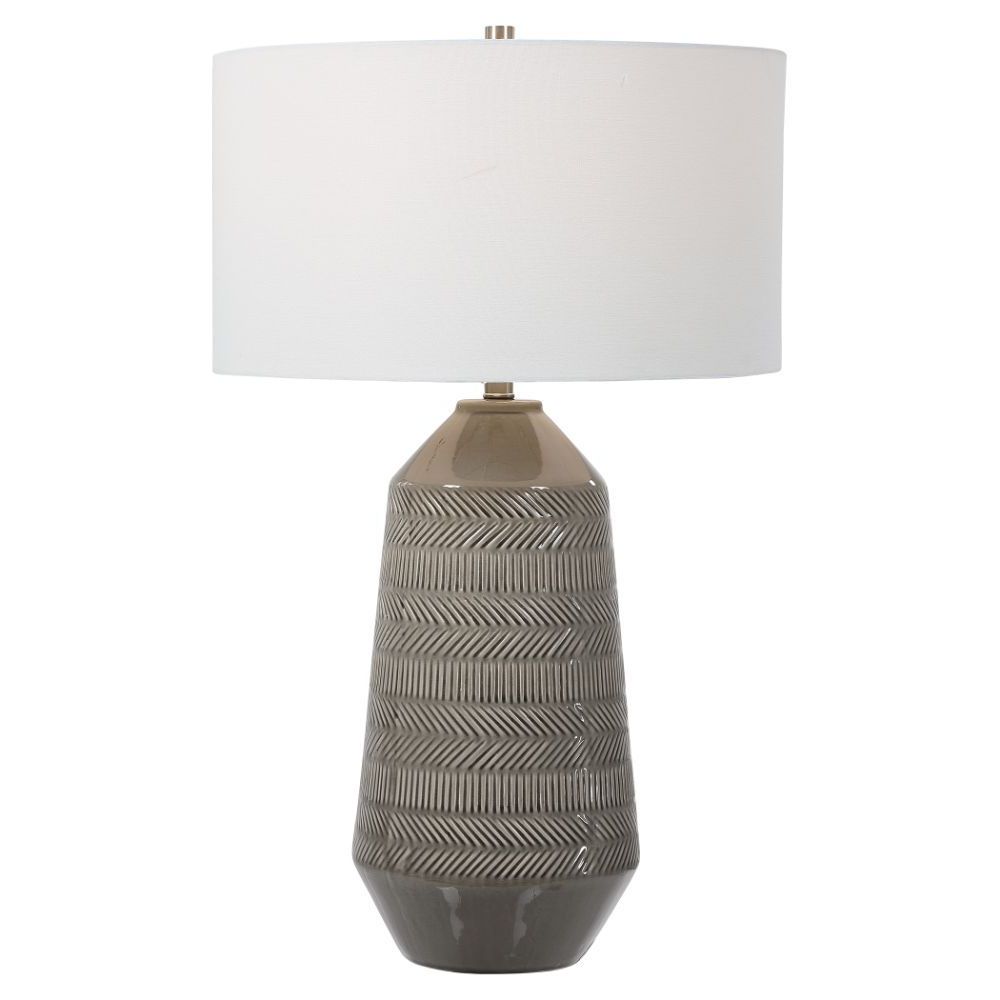 Widely Used Carved Pattern Standing Lamps For Uttermost Rewind Gray Table Lamp :  (View 14 of 15)