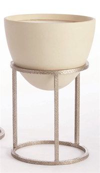 Widely Used Global Views Wise Egg Nickel Small Plant Stand (View 5 of 15)