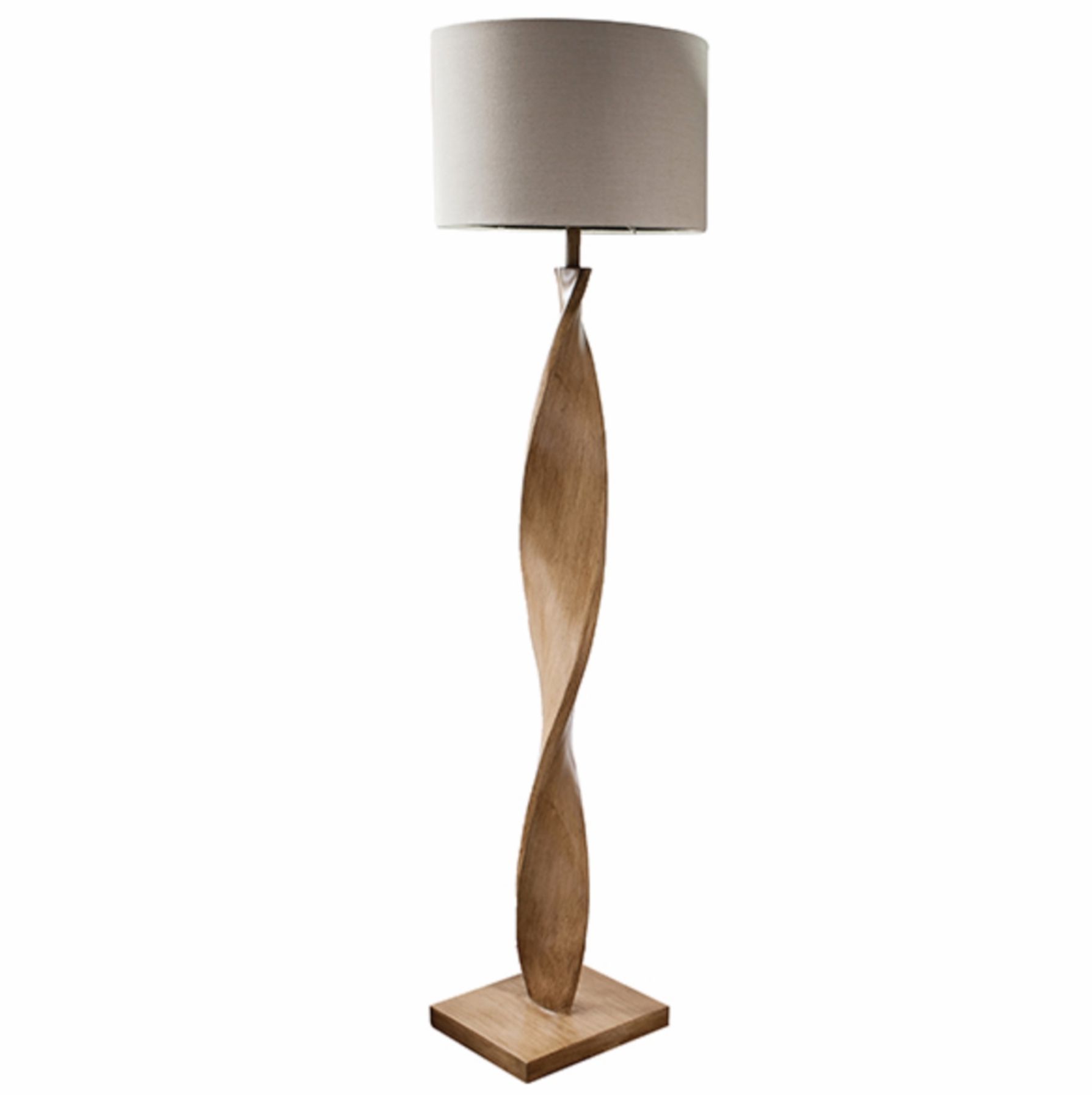 Widely Used Oak Standing Lamps Intended For Arthur – Wooden Twist Floor Lamp And Natural Linen Shade – Lightbox (View 14 of 15)