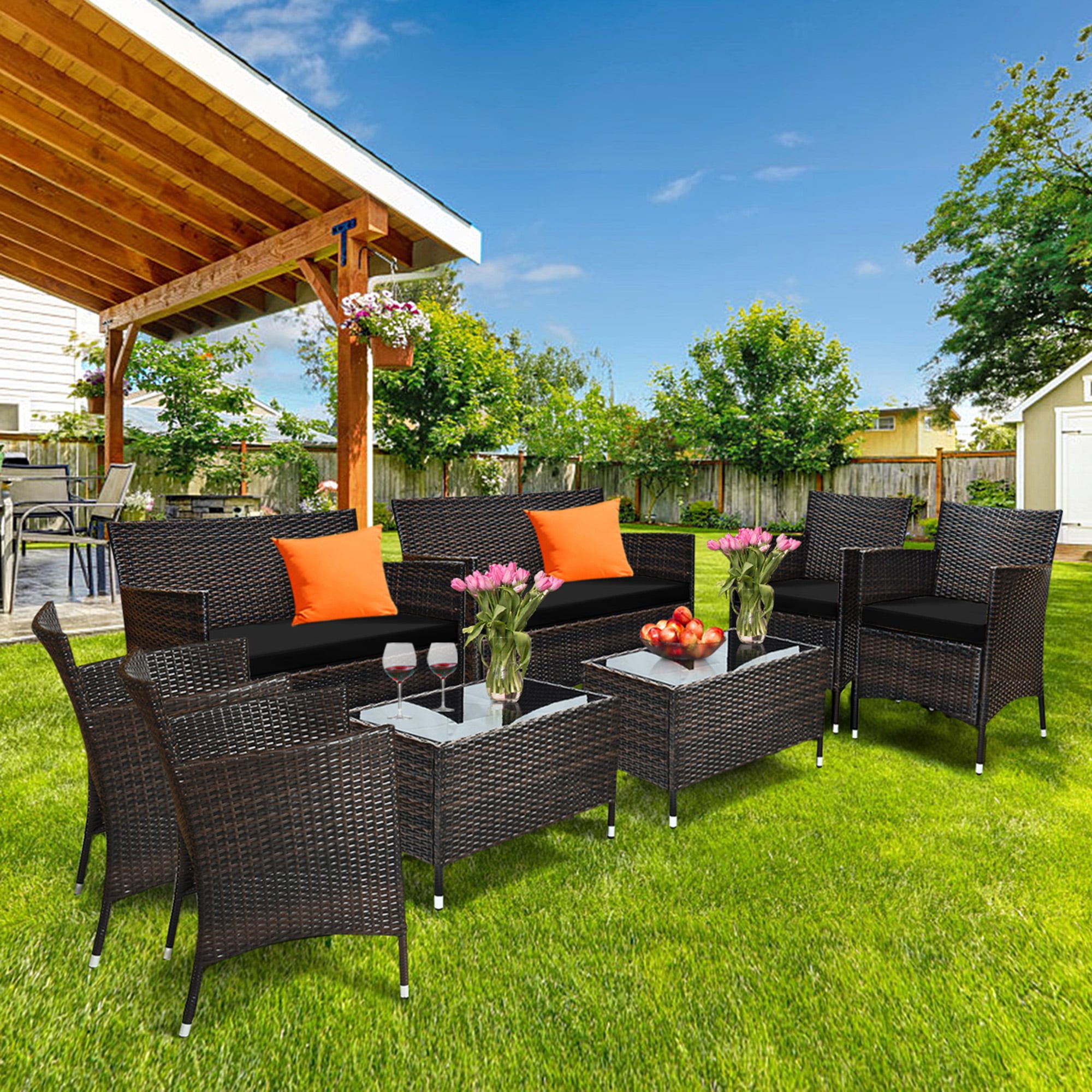 Featured Photo of  Best 15+ of 8-piece Patio Rattan Outdoor Furniture Set