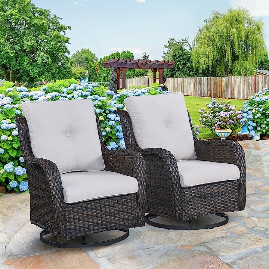 Featured Photo of Top 15 of Rocking Chairs Wicker Patio Furniture Set