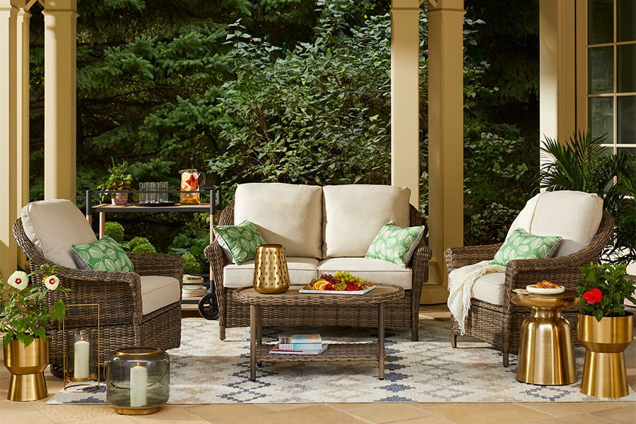 Backyard Porch Garden Patio Furniture Set Inside Most Up To Date Patio & Outdoor Furniture – Homedepot (View 8 of 15)