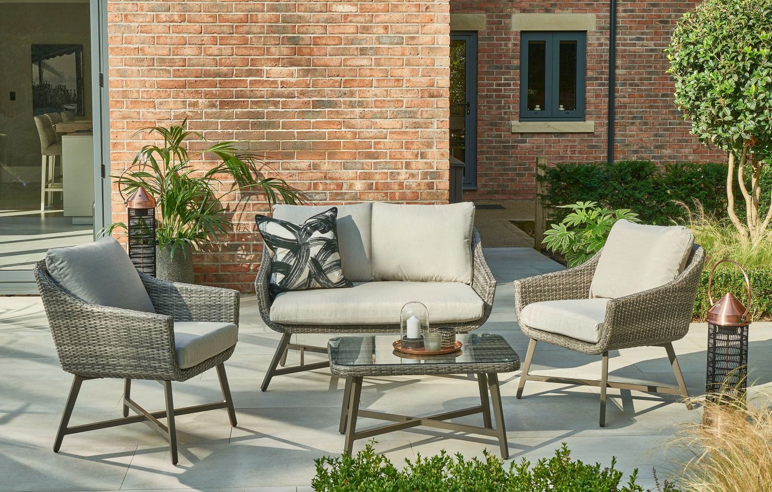 Featured Photo of 15 The Best Outdoor 2 Arm Chairs and Coffee Table