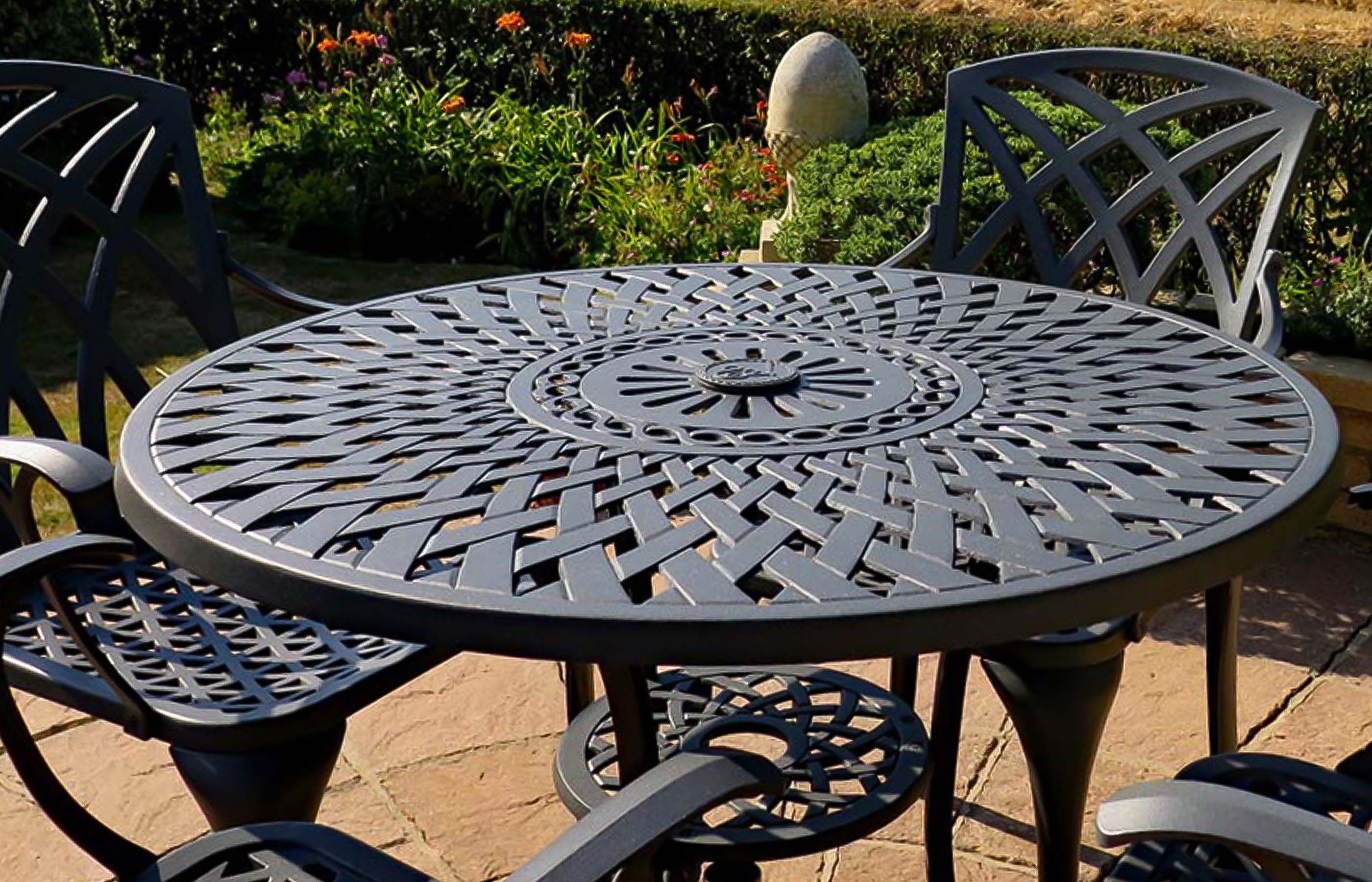 Lazy Susan Within 2017 Metal Table Patio Furniture (Photo 14 of 15)