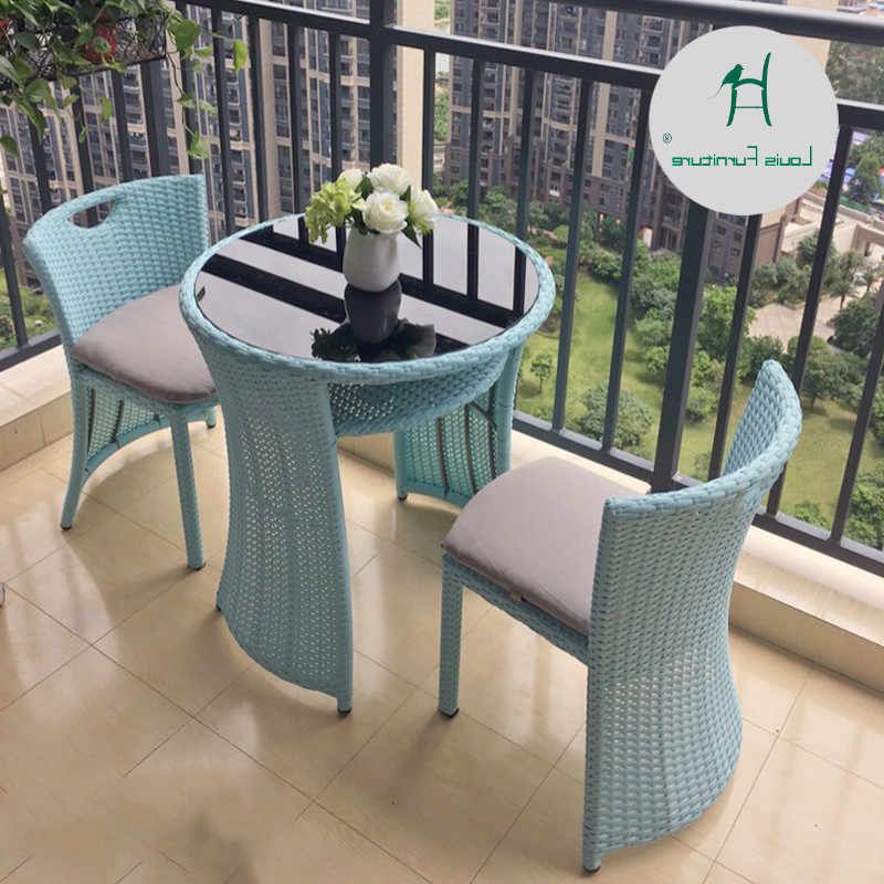 Loveseat Tea Table For Balcony Intended For 2018 Louis Fashion Garden Sets Outdoor Chairs Balcony Tea Table Rattan –  Aliexpress (Photo 14 of 15)