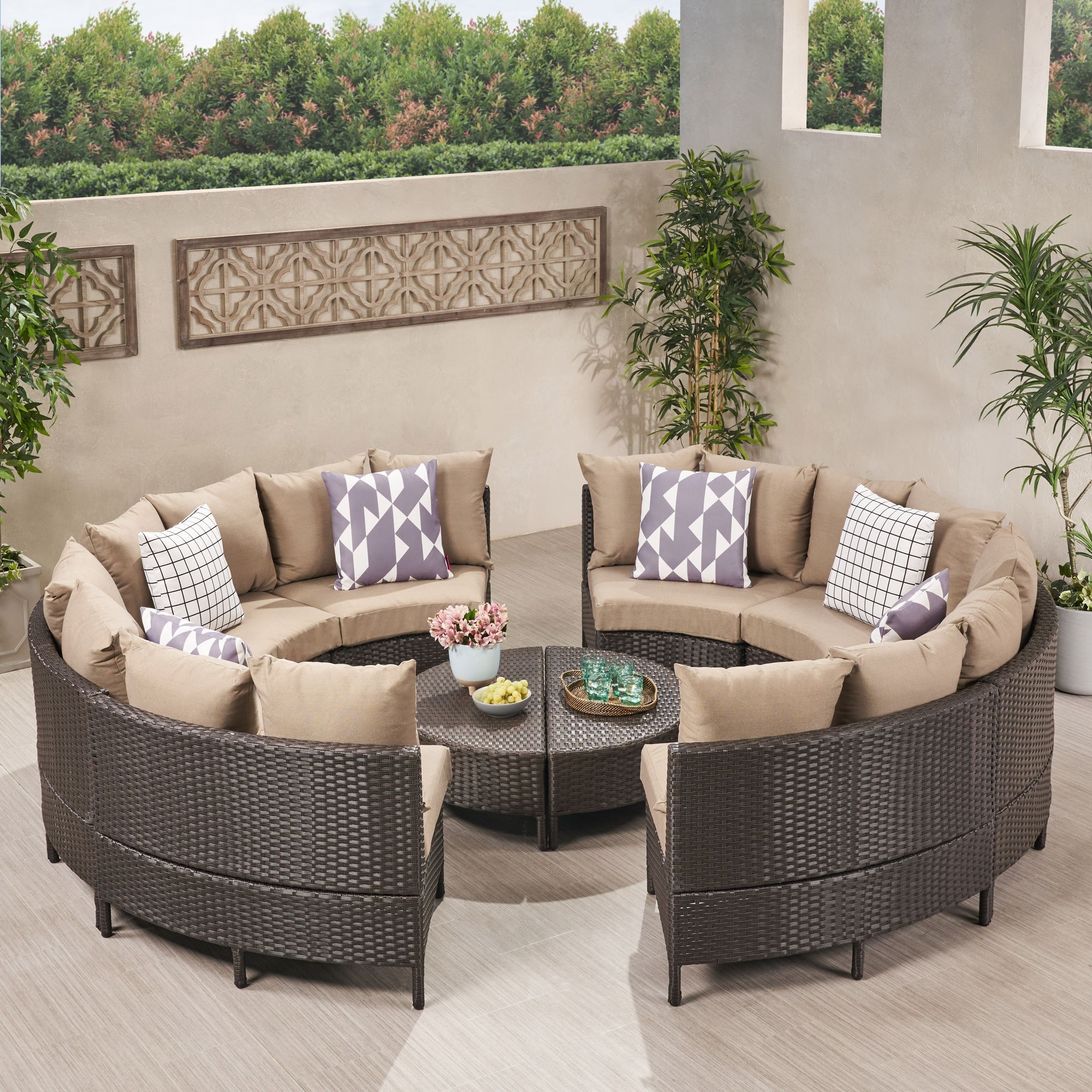 Newton All Weather Wicker Sectional Sofa Setchristopher Knight Home –  On Sale – – 20598608 With Regard To Most Up To Date Outdoor Rattan Sectional Sofas With Coffee Table (Photo 9 of 15)