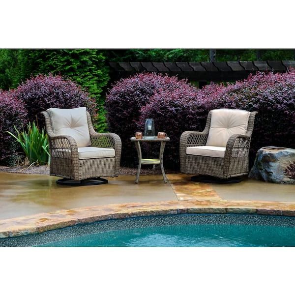 Patio Furniture Wicker Outdoor Bistro Set In 2017 Tortuga Outdoor Rio Vista 3 Piece Wicker Outdoor Bistro Set With Beige  Cushions (glider Outdoor Chair And Patio Side Table Bundle) Rio 3pc Bis Set  – The Home Depot (Photo 11 of 15)