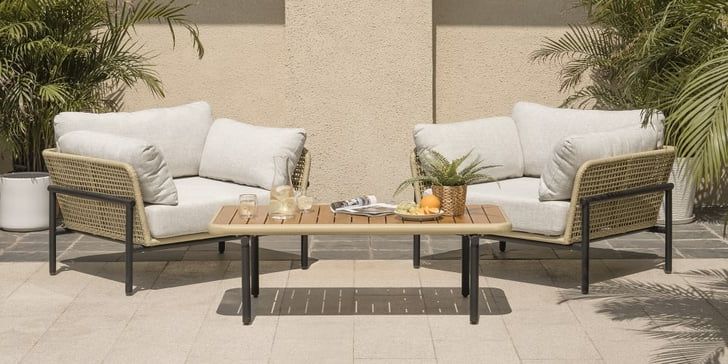 Popsugar Home In Outdoor Cushioned Chair Loveseat Tables (View 14 of 15)