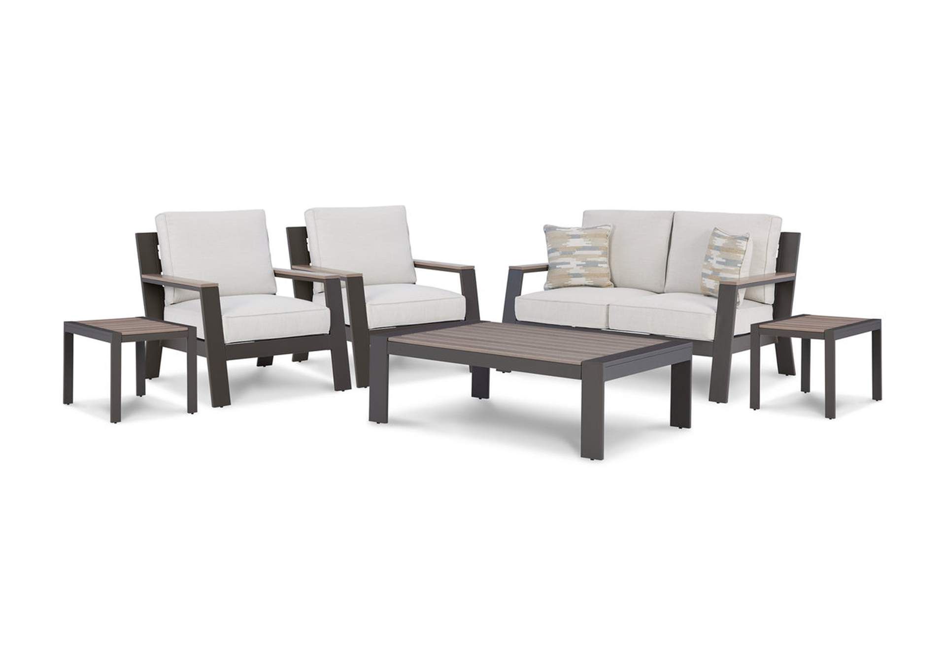 Popular Tropicava Outdoor Loveseat And 2 Lounge Chairs With Coffee Table And 2 End  Tables Ivan Smith Furniture In Outdoor 2 Arm Chairs And Coffee Table (Photo 5 of 15)