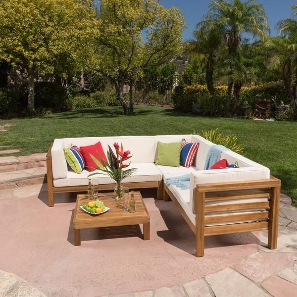 Ravello 4pc Outdoor Sectional Sofa Set W/ Cushions (View 14 of 15)