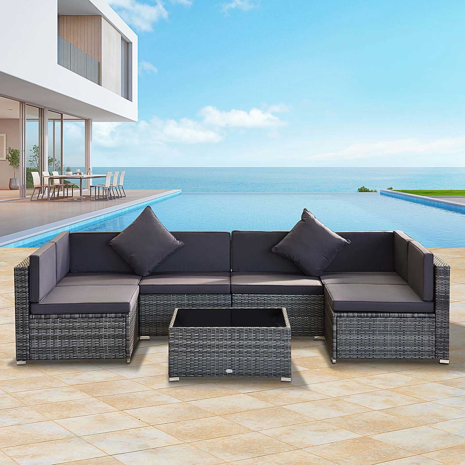 Siara 7 Piece Rattan Wicker Sectional Patio Sethavenside Home – On Sale  – – 27619016 Inside Most Up To Date 7 Piece Rattan Sectional Sofa Set (View 5 of 15)