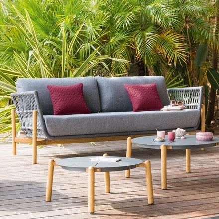 Would You Like To Furnish Your  Outdoor Space With Some Fashion Forward, Elegant Garden Furniture? This  Rubby Hespéride Sofa Should Tick All The Boxes. Wood And Pertaining To Most Recent Wood Sofa Cushioned Outdoor Garden (Photo 8 of 15)
