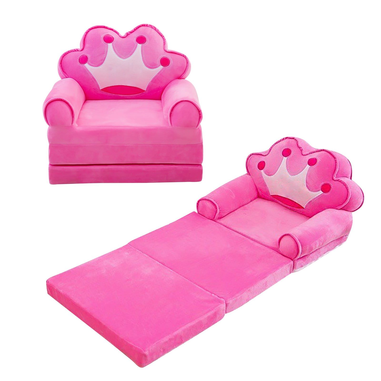 2 In 1 Foldable Children's Sofa Beds Intended For Most Popular Plush Foldable Kids Sofa Backrest Armchair 2 In 1 Foldable Children (Photo 11 of 15)