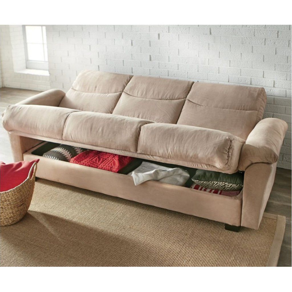 2017 Roundhill Furniture Urban Fabric Convertible Storage Sofa (Photo 7 of 15)
