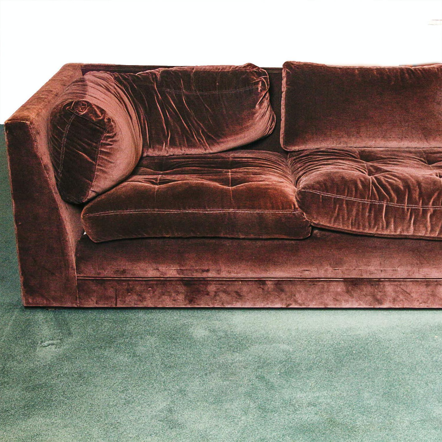 2018 Chocolate Brown Velvet Upholstered Sectional Sofa : Ebth With Regard To Sofas In Chocolate Brown (View 10 of 15)