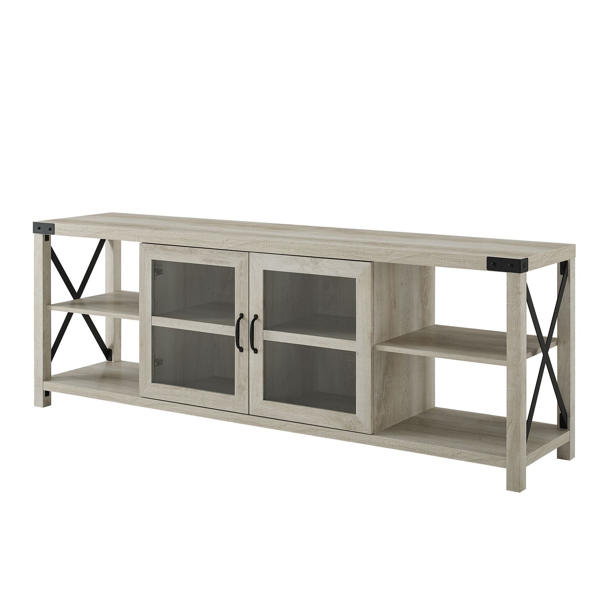 2019 70 Inch Farmhouse Metal X Tv Stand – White Oakwalker Edison Inside Farmhouse Tv Stands For 70 Inch Tv (View 10 of 15)