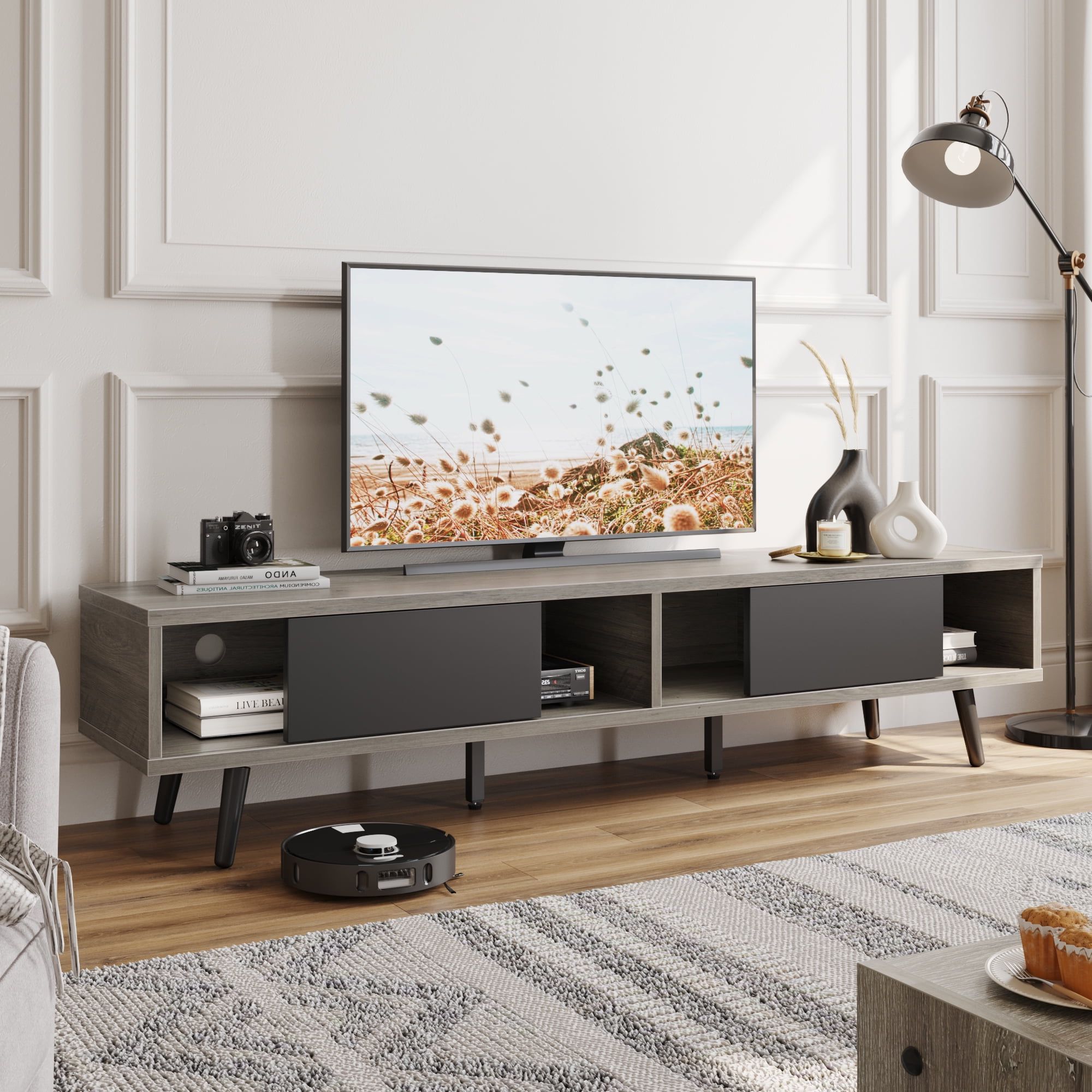 2019 Bestier Tv Stand For Tvs Up To 75" Intended For Bestier Mid Century Modern Tv Stand For Tvs Up To 75" With Storage (View 5 of 15)