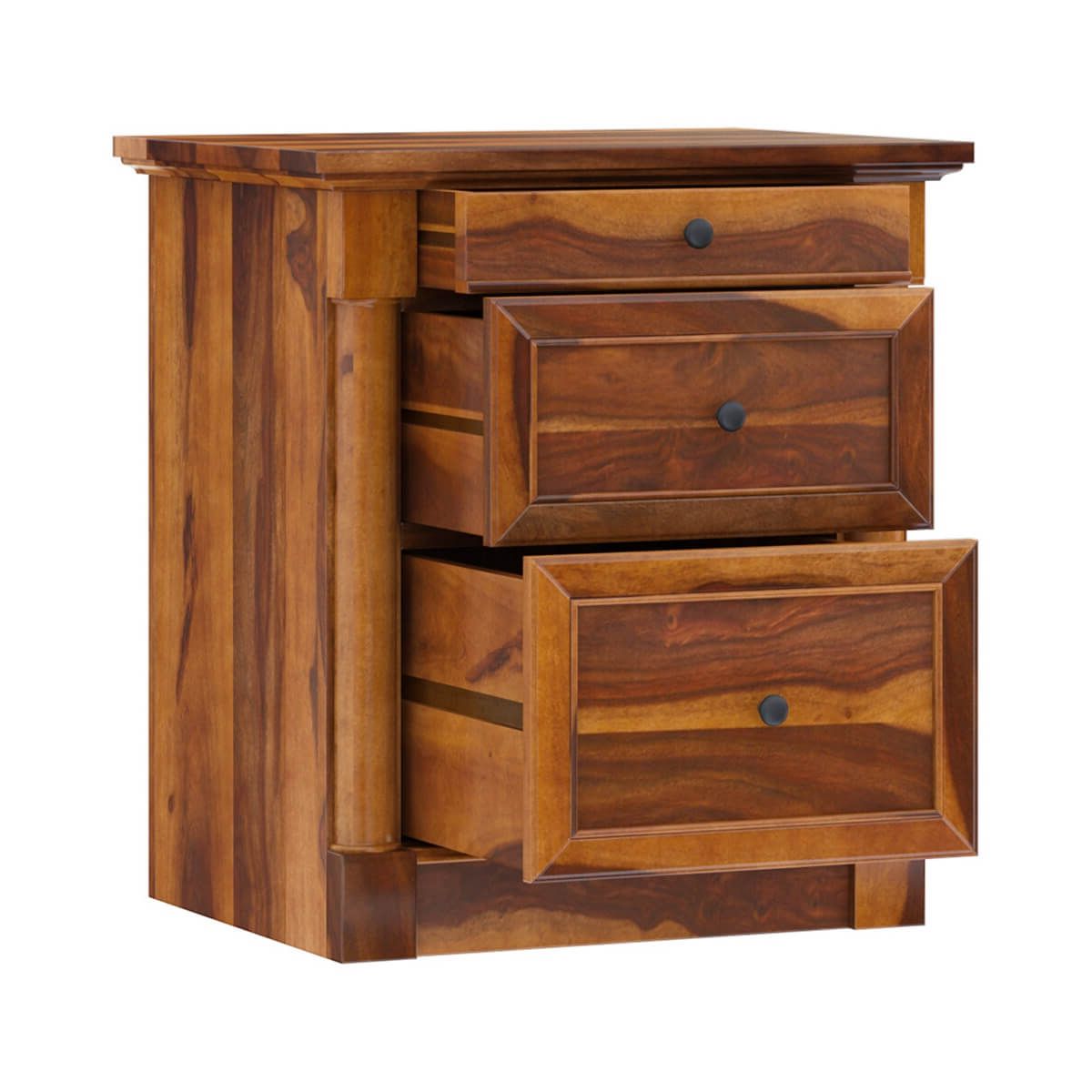 2020 Ansonville Rustic Solid Wood 3 Drawer File Cabinet In Wood Cabinet With Drawers (View 12 of 15)