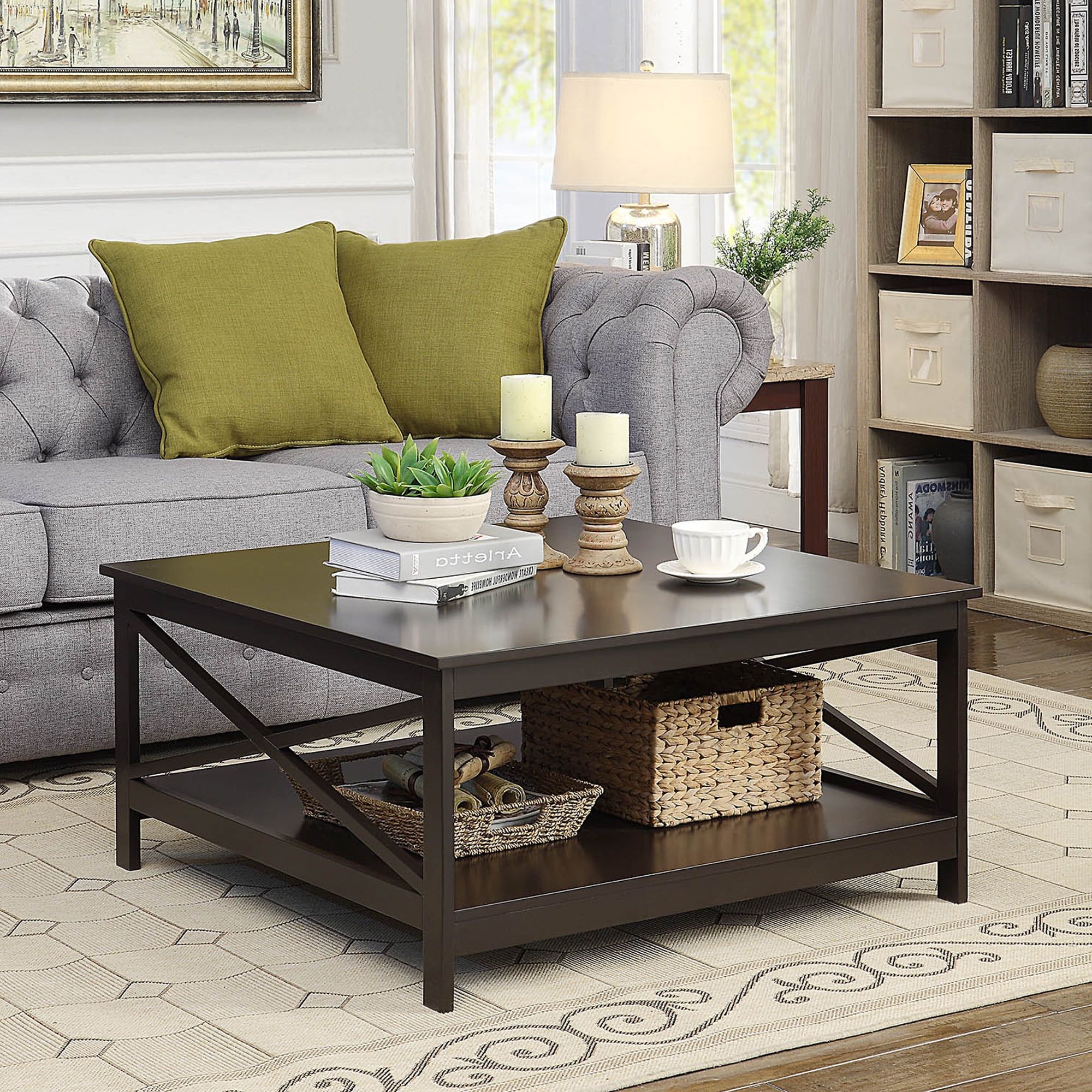 2020 Convenience Concepts Oxford Square Coffee Table – Walmart Regarding Transitional Square Coffee Tables (Photo 11 of 15)