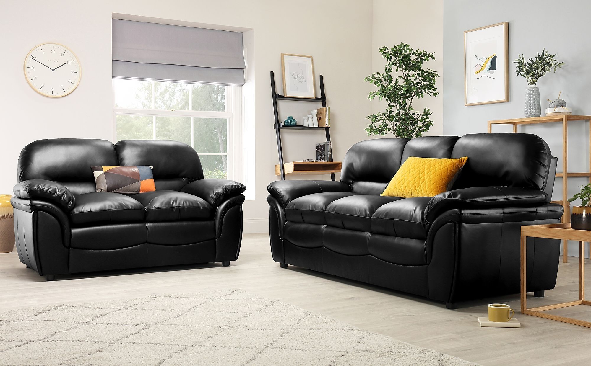 3 Seat L Shaped Sofas In Black For Favorite 8 Photos Rochester Black Leather 3 Seater Sofa And Description – Alqu Blog (Photo 9 of 15)