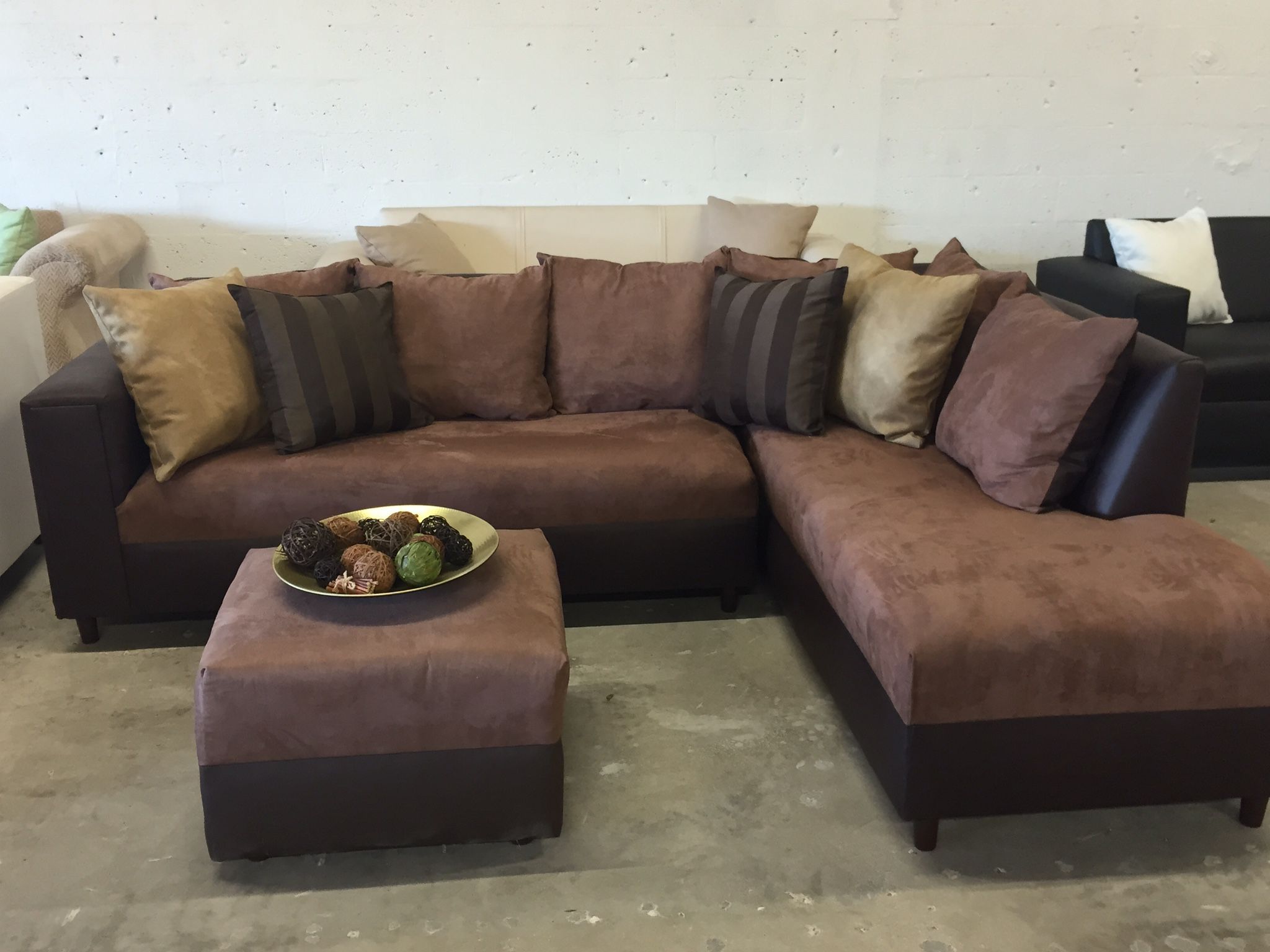 $360 Chocolate 2 Tone L Sectional Sofa (View 13 of 15)