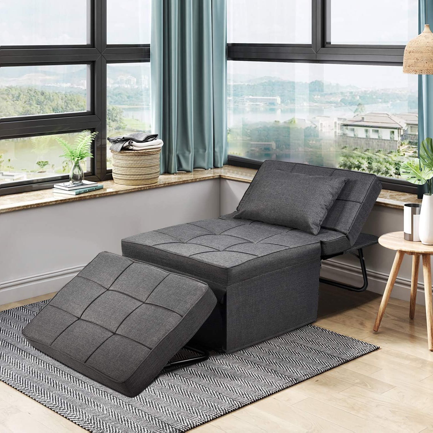 4 In 1 Convertible Sleeper Chair Beds Inside Current Amazon: Catrimown Sofa Bed, Convertible Chair 4 In 1 Multi Function (Photo 4 of 15)