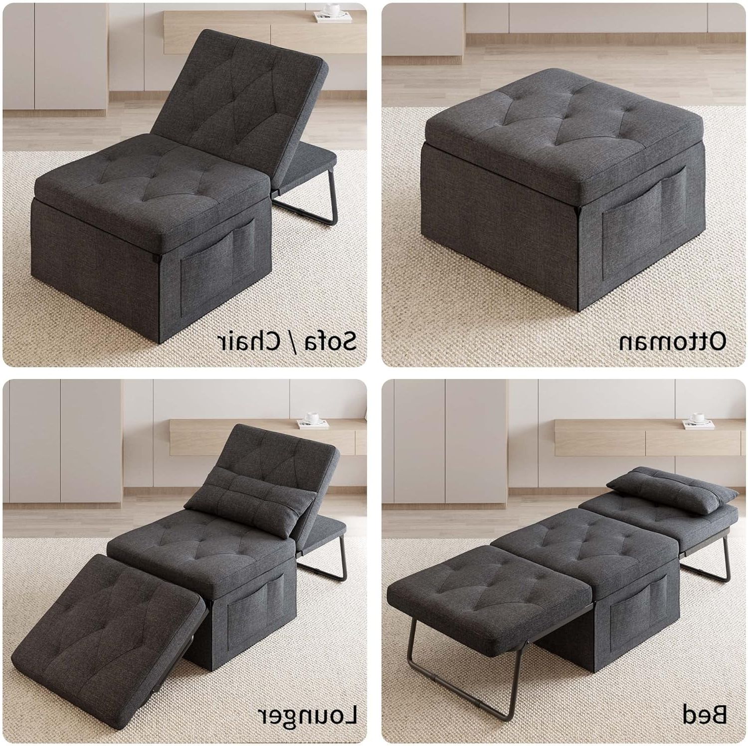 4 In 1 Convertible Sleeper Chair Beds Regarding Latest Buy Aiho Sofa Bed, 4 In 1 Sleeper Chair Bed Convertible Chair Guest Bed (Photo 11 of 15)