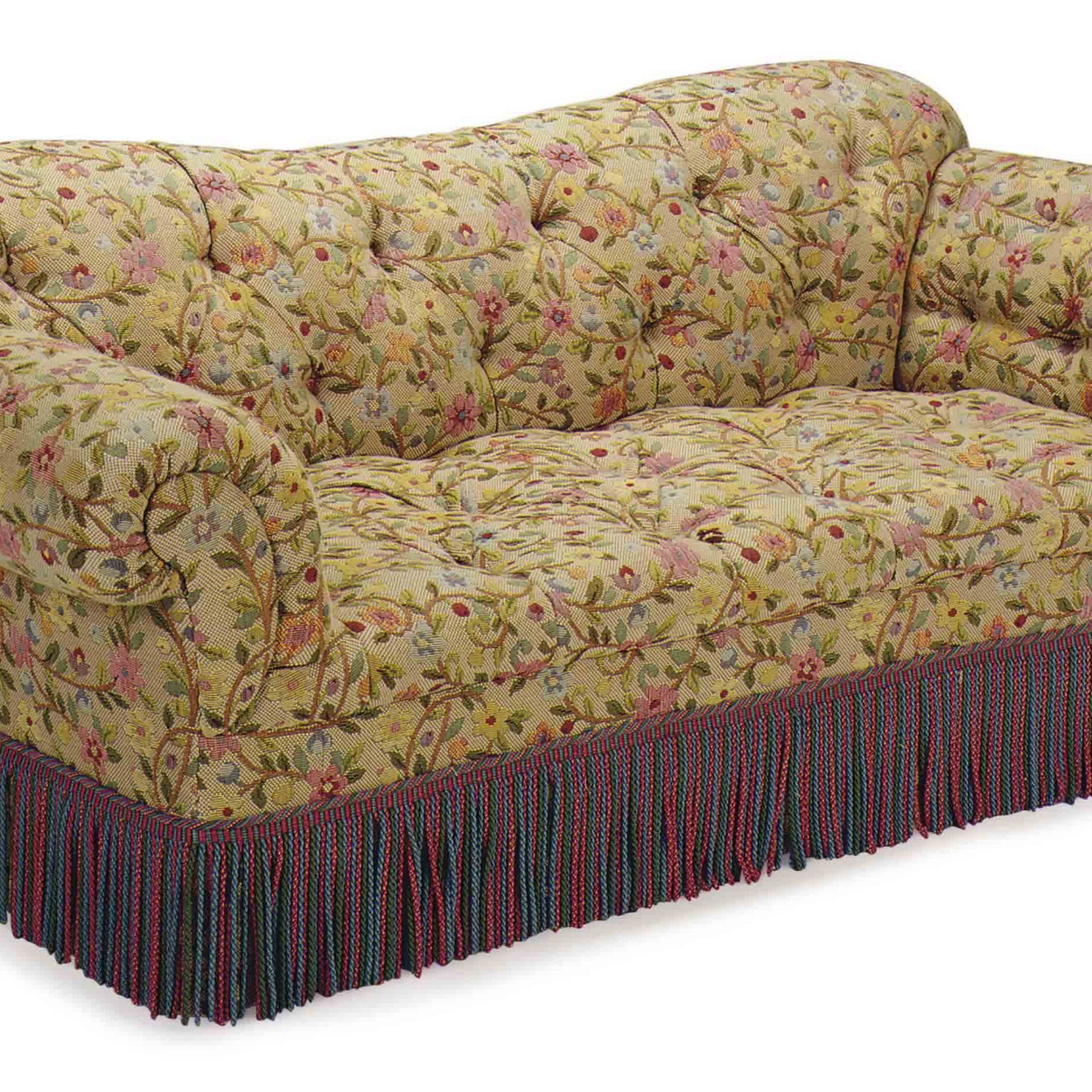 A Button Tufted Floral Pattern Upholstered Sofa, , Late 20th Century Pertaining To Most Current Sofas In Pattern (View 11 of 15)