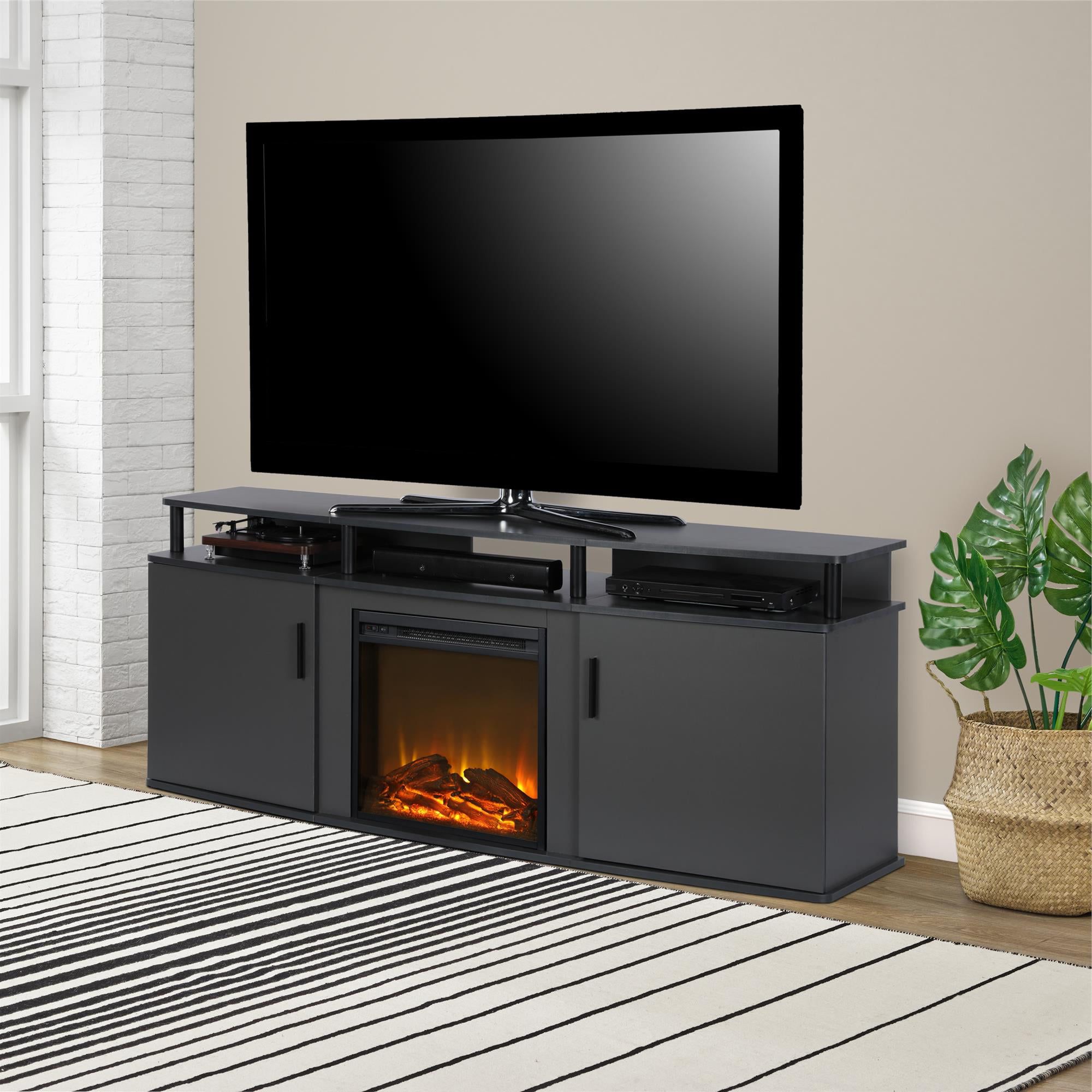 Ameriwood Home Carson Electric Fireplace Tv Console For Tvs Up To 70 Inside Well Known Electric Fireplace Tv Stands (Photo 6 of 15)