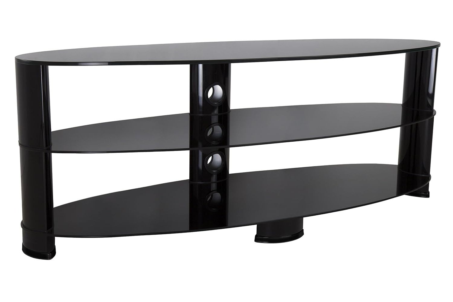 Avf Ovl1400bb A Tv Stand With Glass Shelves For Tvs Up To 65 Inch Regarding Well Liked Glass Shelves Tv Stands (View 10 of 15)