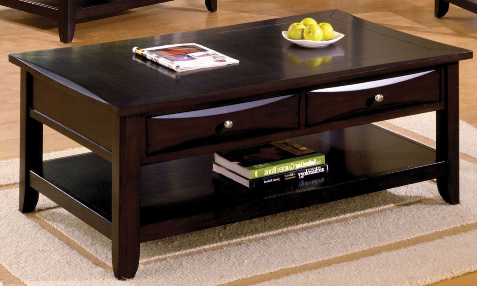 Best And Newest Baldwin Espresso Rectangular Coffee Table From Furniture Of America Intended For Espresso Wood Finish Coffee Tables (View 6 of 15)