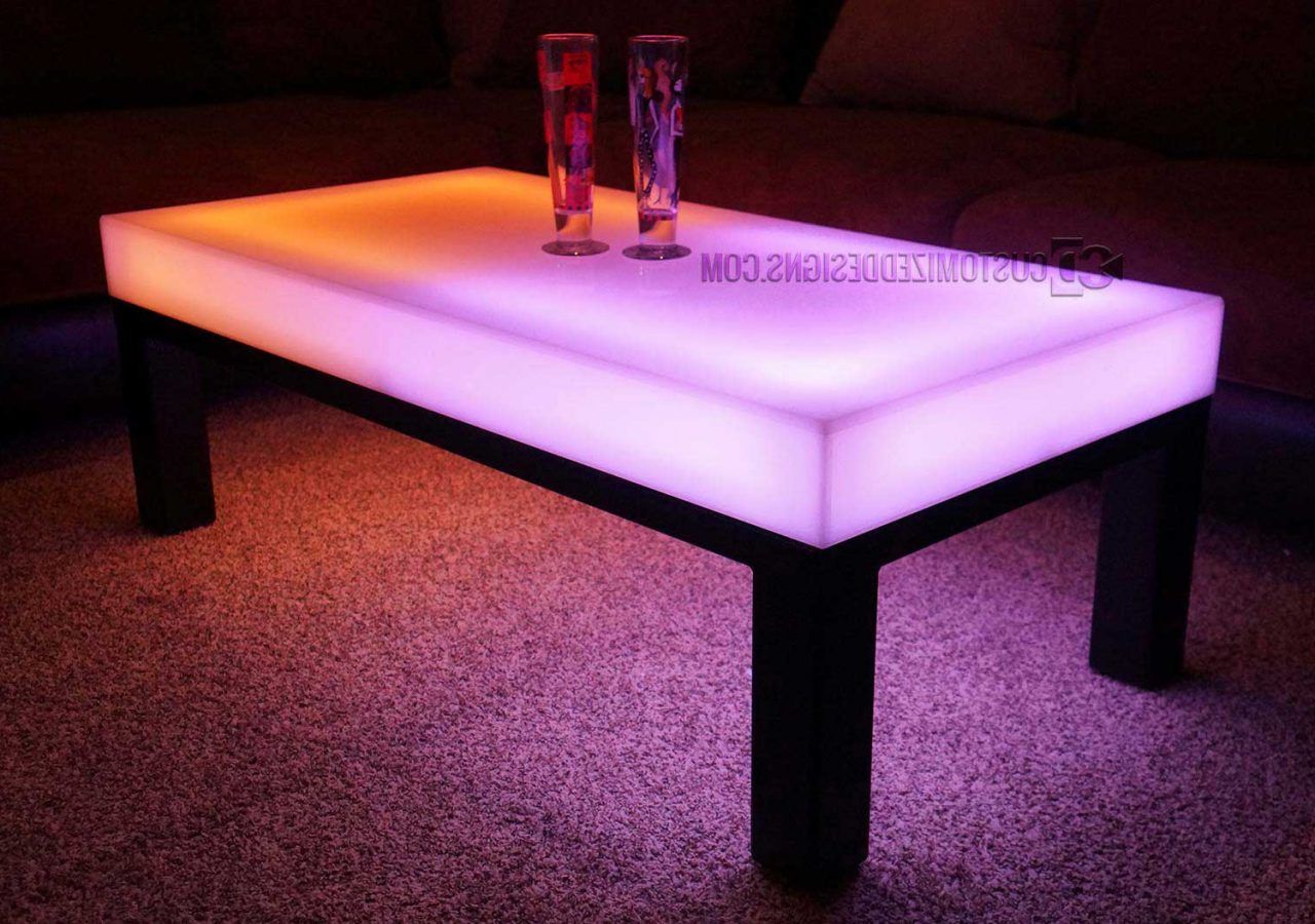 Best And Newest Coffee Tables With Led Lights Within Led Lighted Lounge Coffee Table – Aurora Series – Customized Designs (View 2 of 15)