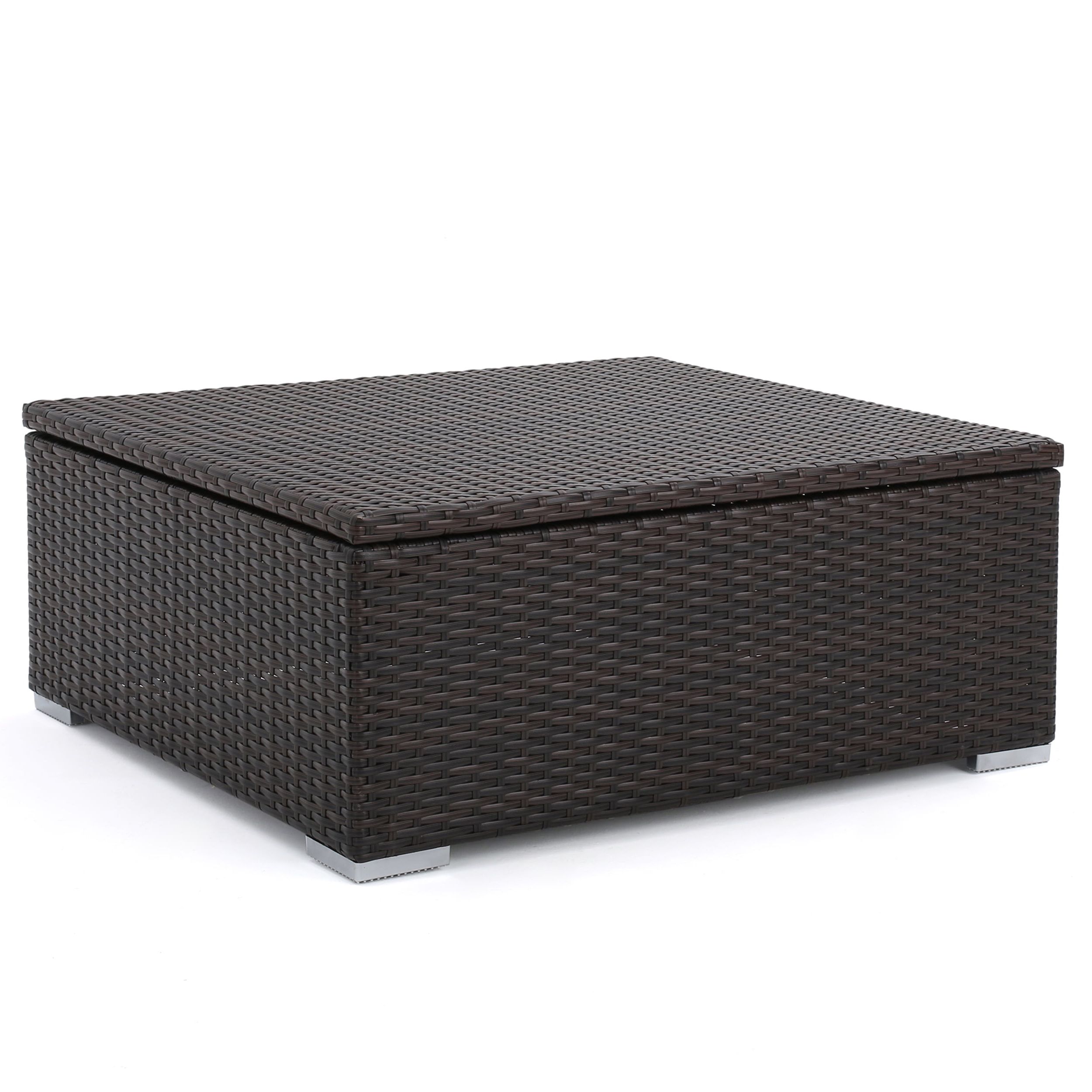 Best And Newest Costa Mesa Outdoor Wicker Coffee Table With Storage, Multibrown Throughout Waterproof Coffee Tables (Photo 4 of 15)