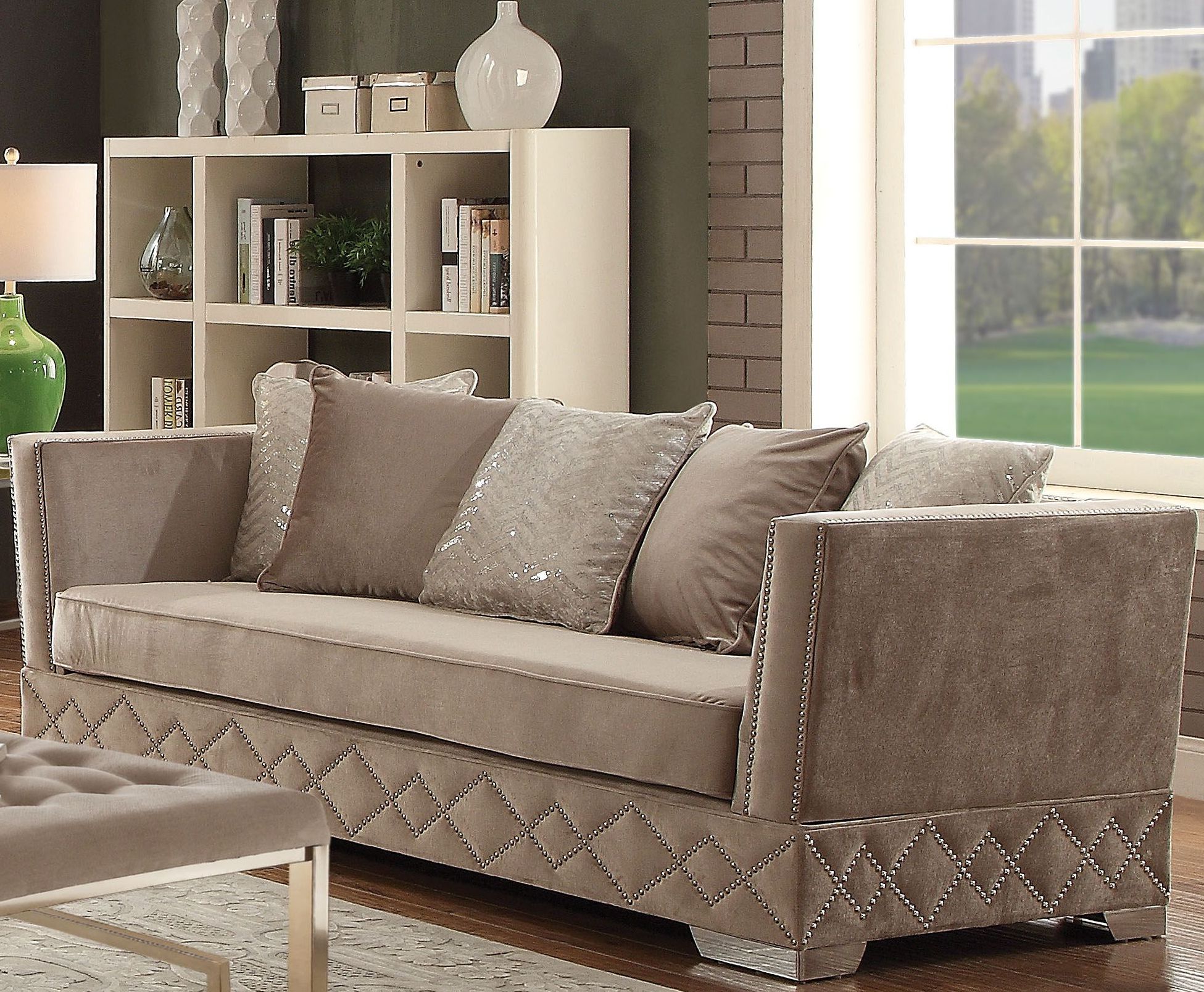 Best And Newest Elegant Beige Velvet Sofas With Regard To Acme Tamara Beige Velvet Sofa – Tamara Collection: 8 Reviews (View 7 of 15)