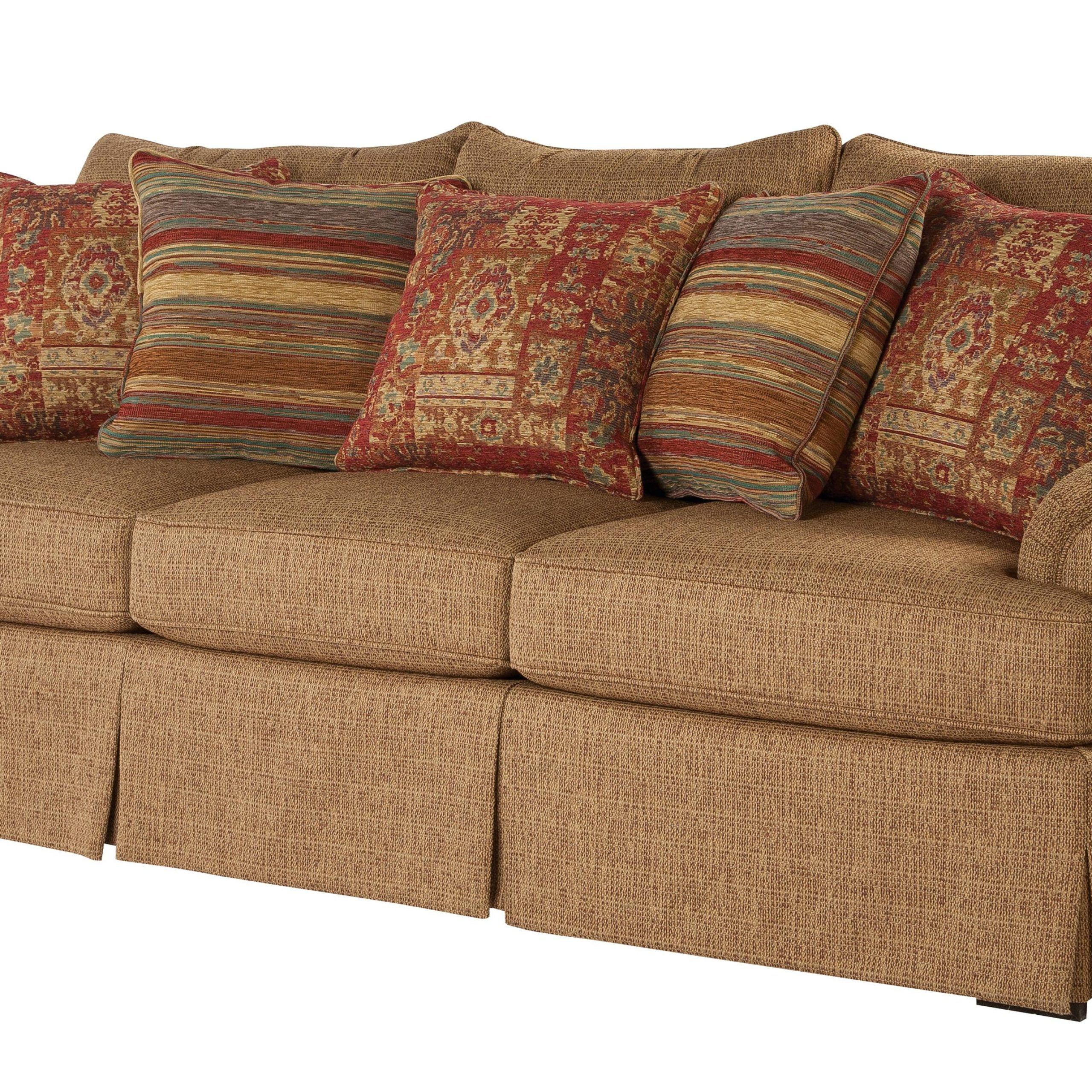 Best And Newest Hickory Craft 9275 Loose Pillow Back Sofa With Rolled Arms And Skirt Inside Sofas With Pillowback Wood Bases (Photo 1 of 15)